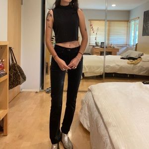 Paige dark green velvet pants